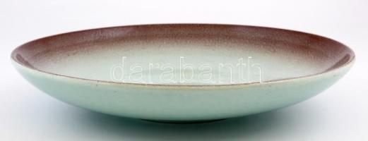 Gránit nagy tál, jelzett, kopásnyomokkal, d: 36,5 cm