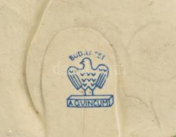 2 db Aquincum porcelán rózsa. Kézzel festett, jelzett, lepattanásokkal. kb 5 cm