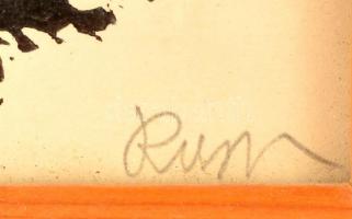 Azonosítatlan jelzéssel: Szeged. Linó, papír, Jelzett, 20x20 cm Üvegezett keretben 