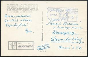 1967 Novák Dénes, az FTC labdarúgója által írt képeslap