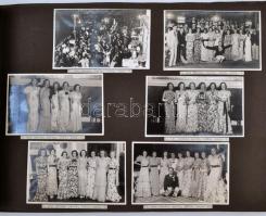 1934-35 Fényképalbum báli képekkel MAC, Vöröskereszt és egyéb rendezvények, 73 db feliratozott fotó