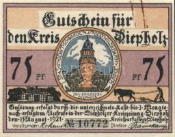 Német Birodalom/Weimari Köztársaság/ Diepholz 1921. 50Pf(2x) + 75Pf(2x) 4klf db, teljes sor T:I