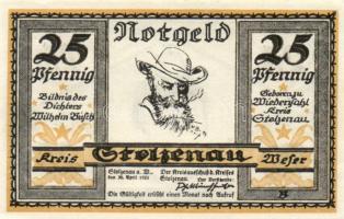 Német Birodalom/Weimari Köztársaság/ Stolzenau 1921. 25Pf + 50Pf(2x) + 75Pf(2x) 5klf db, teljes sor T:I