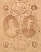 1881 Habsburg Rudolf (1858-1889) trónörökös és Stefánia belga királyi hercegnő (1864-1945) keményhát...