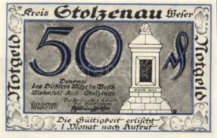 Német Birodalom/Weimari Köztársaság/ Stolzenau 1921. 25Pf + 50Pf(2x) + 75Pf(2x) 5klf db, teljes sor ...