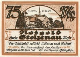 Német Birodalom/Weimari Köztársaság/ Stolzenau 1921. 25Pf + 50Pf(2x) + 75Pf(2x) 5klf db, teljes sor ...