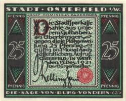 Német Birodalom/Weimari Köztársaság/ Osterfeld 1921. 25Pf(3x) + 50Pf(3x) + 75Pf(3x) + 100Pf összesen...