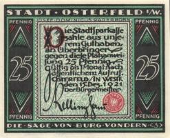 Német Birodalom/Weimari Köztársaság/ Osterfeld 1921. 25Pf(3x) + 50Pf(3x) + 75Pf(3x) + 100Pf összesen...