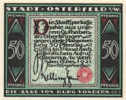 Német Birodalom/Weimari Köztársaság/ Osterfeld 1921. 25Pf(3x) + 50Pf(3x) + 75Pf(3x) + 100Pf összesen...
