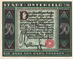 Német Birodalom/Weimari Köztársaság/ Osterfeld 1921. 25Pf(3x) + 50Pf(3x) + 75Pf(3x) + 100Pf összesen...