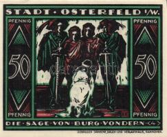 Német Birodalom/Weimari Köztársaság/ Osterfeld 1921. 25Pf(3x) + 50Pf(3x) + 75Pf(3x) + 100Pf összesen...