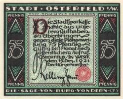 Német Birodalom/Weimari Köztársaság/ Osterfeld 1921. 25Pf(3x) + 50Pf(3x) + 75Pf(3x) + 100Pf összesen...