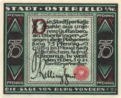 Német Birodalom/Weimari Köztársaság/ Osterfeld 1921. 25Pf(3x) + 50Pf(3x) + 75Pf(3x) + 100Pf összesen...