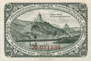 Német Birodalom/Weimari Köztársaság/ Cochem 1921. 10Pf + 25Pf + 50Pf 3klf db, teljes sor T:I