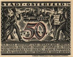 Német Birodalom/Weimari Köztársaság/ Osterfeld 1921. 50Pf(2x) + 75Pf + 100Pf + 150Pf(2x) összesen 6klf db, teljes sor T:I