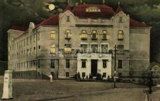 1915 Zsolna, Sillein, Zilina; Főreáliskola este / school at night