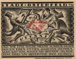 Német Birodalom/Weimari Köztársaság/ Osterfeld 1921. 50Pf(2x) + 75Pf + 100Pf + 150Pf(2x) összesen 6k...