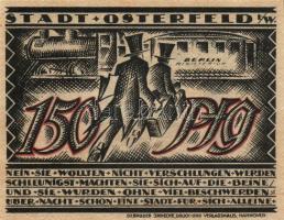 Német Birodalom/Weimari Köztársaság/ Osterfeld 1921. 50Pf(2x) + 75Pf + 100Pf + 150Pf(2x) összesen 6k...