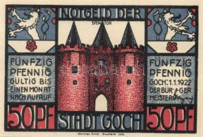 Német Birodalom/Weimari Köztársaság/ Goch 1922. 50Pf(2x) + 75Pf(4x) összesen 6klf db, teljes sor T:I