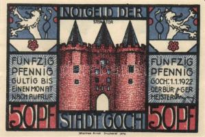 Német Birodalom/Weimari Köztársaság/ Goch 1922. 50Pf(2x) + 75Pf(4x) összesen 6klf db, teljes sor T:I