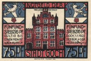 Német Birodalom/Weimari Köztársaság/ Goch 1922. 50Pf(2x) + 75Pf(4x) összesen 6klf db, teljes sor T:I