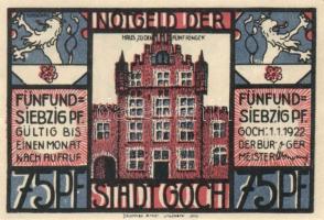 Német Birodalom/Weimari Köztársaság/ Goch 1922. 50Pf(2x) + 75Pf(4x) összesen 6klf db, teljes sor T:I