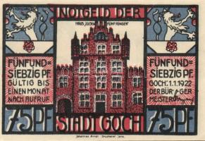 Német Birodalom/Weimari Köztársaság/ Goch 1922. 50Pf(2x) + 75Pf(4x) összesen 6klf db, teljes sor T:I