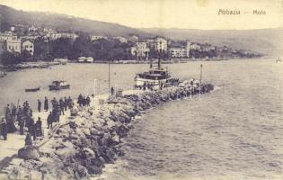 1907 Abbazia, Opatija; molo, steamship