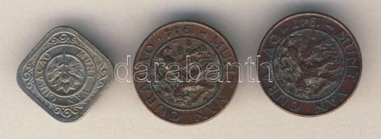 Curacao 1944. 2 1/2c + 1947. 2 1/2c T:3 + 1948. 5c T:2