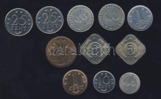 Holland-Antillák 1960-79. 1c 2klf db, 2 1/2c (1x), 5c 2klf évszám, 10c (1x), 25c 2klf évszám, 1/10G (1x), 1/4G 2klf évszám T:2,2/3 Összesen 11klf db!