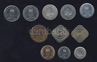 Holland-Antillák 1960-79. 1c 2klf db, 2 1/2c (1x), 5c 2klf évszám, 10c (1x), 25c 2klf évszám, 1/10G ...