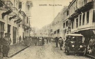 1918 Bitola, Monastir; Rue du Roi Pierre / street, automobile (EK)