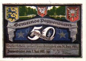 Német Birodalom/Weimari Köztársaság/Poppenbüttel 1921. 50Pf (10x) mind klf!, teljes sor T:I