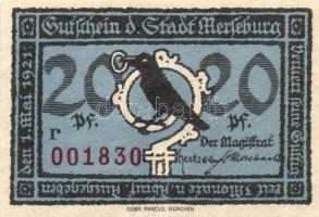 Német Birodalom/Weimari Köztársaság/Merseburg 1921. 5Pf, 10Pf, 20Pf, 25Pf, 50Pf (6x) teljes sor T:I ...