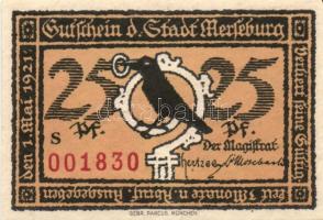 Német Birodalom/Weimari Köztársaság/Merseburg 1921. 5Pf, 10Pf, 20Pf, 25Pf, 50Pf (6x) teljes sor T:I ...