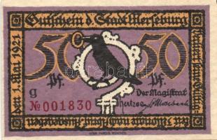 Német Birodalom/Weimari Köztársaság/Merseburg 1921. 5Pf, 10Pf, 20Pf, 25Pf, 50Pf (6x) teljes sor T:I ...