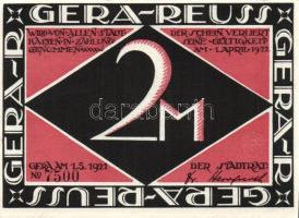Német Birodalom/Weimari Köztársaság/Gera 1921. 25Pf, 50Pf, 1M, 2M, teljes sor! T:I,I- Összesen 4klf ...