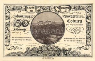 Német Birodalom/Weimari Köztársaság/Kahla Leuchtenburg 1921. 50Pf (6x klf), 75Pf (6x klf), teljes so...