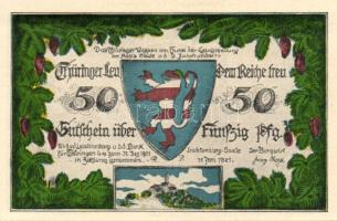 Német Birodalom/Weimari Köztársaság/Kahla Leuchtenburg 1921. 50Pf (6x klf), 75Pf (6x klf), teljes so...