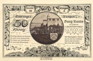 Német Birodalom/Weimari Köztársaság/Kahla Leuchtenburg 1921. 50Pf (6x klf), 75Pf (6x klf), teljes so...