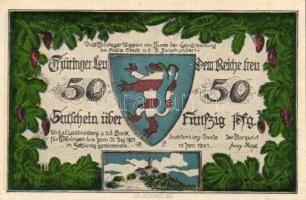 Német Birodalom/Weimari Köztársaság/Kahla Leuchtenburg 1921. 50Pf (6x klf), 75Pf (6x klf), teljes so...