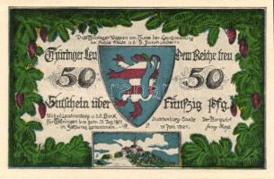 Német Birodalom/Weimari Köztársaság/Kahla Leuchtenburg 1921. 50Pf (6x klf), 75Pf (6x klf), teljes so...