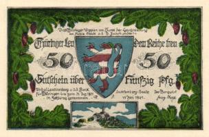 Német Birodalom/Weimari Köztársaság/Kahla Leuchtenburg 1921. 50Pf (6x klf), 75Pf (6x klf), teljes so...