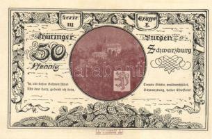 Német Birodalom/Weimari Köztársaság/Kahla Leuchtenburg 1921. 50Pf (6x klf), 75Pf (6x klf), teljes so...