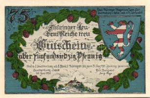 Német Birodalom/Weimari Köztársaság/Kahla Leuchtenburg 1921. 50Pf (6x klf), 75Pf (6x klf), teljes so...