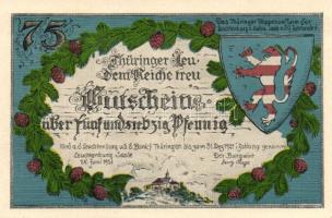 Német Birodalom/Weimari Köztársaság/Kahla Leuchtenburg 1921. 50Pf (6x klf), 75Pf (6x klf), teljes so...