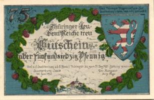 Német Birodalom/Weimari Köztársaság/Kahla Leuchtenburg 1921. 50Pf (6x klf), 75Pf (6x klf), teljes so...