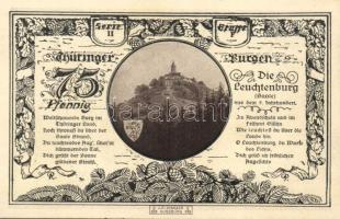 Német Birodalom/Weimari Köztársaság/Kahla Leuchtenburg 1921. 50Pf (6x klf), 75Pf (6x klf), teljes so...