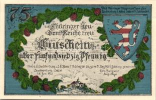 Német Birodalom/Weimari Köztársaság/Kahla Leuchtenburg 1921. 50Pf (6x klf), 75Pf (6x klf), teljes so...