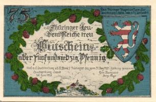 Német Birodalom/Weimari Köztársaság/Kahla Leuchtenburg 1921. 50Pf (6x klf), 75Pf (6x klf), teljes so...